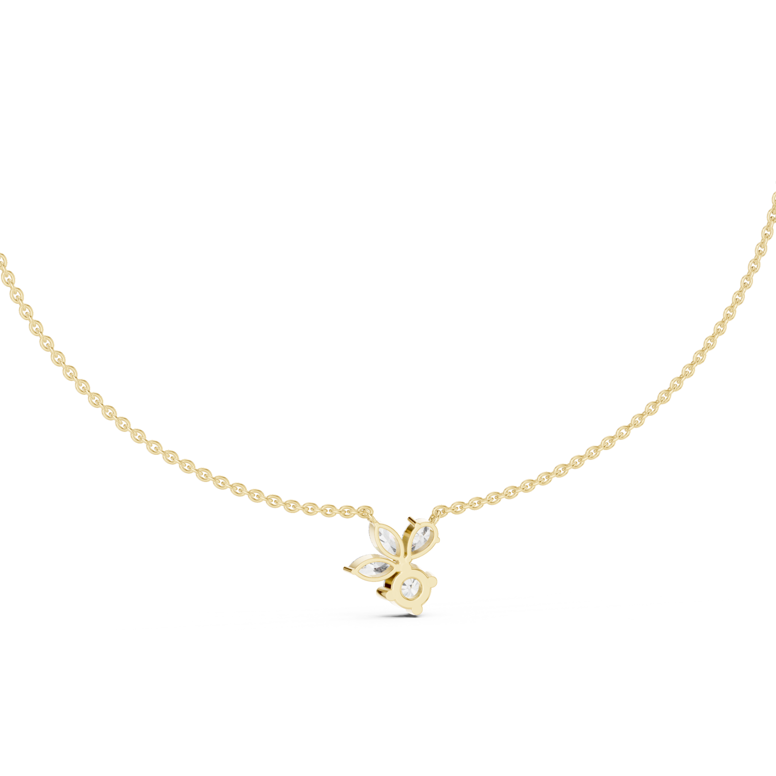  Gold Radiant Petal Embrace Necklace Front View