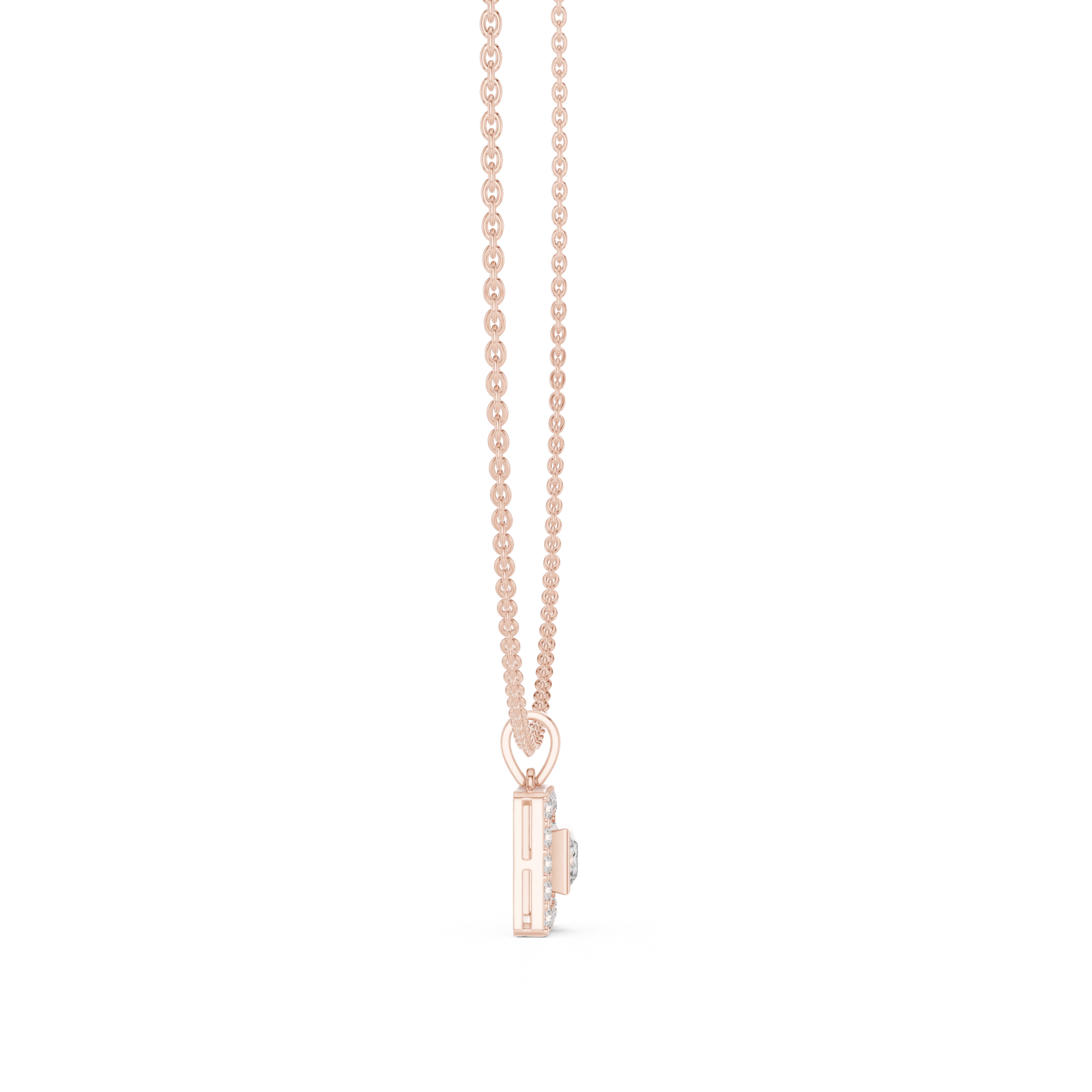  Rose Gold Majestic Harmony Chain Necklace Side View