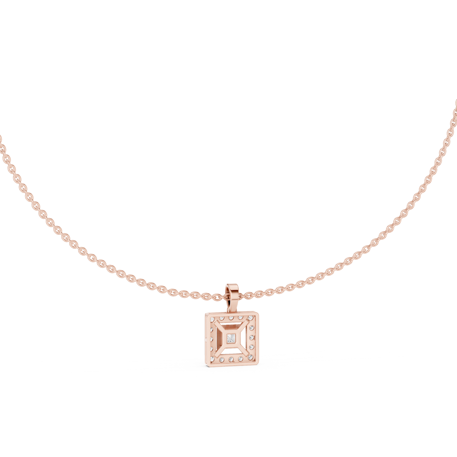  Rose Gold Majestic Harmony Chain Necklace Front View