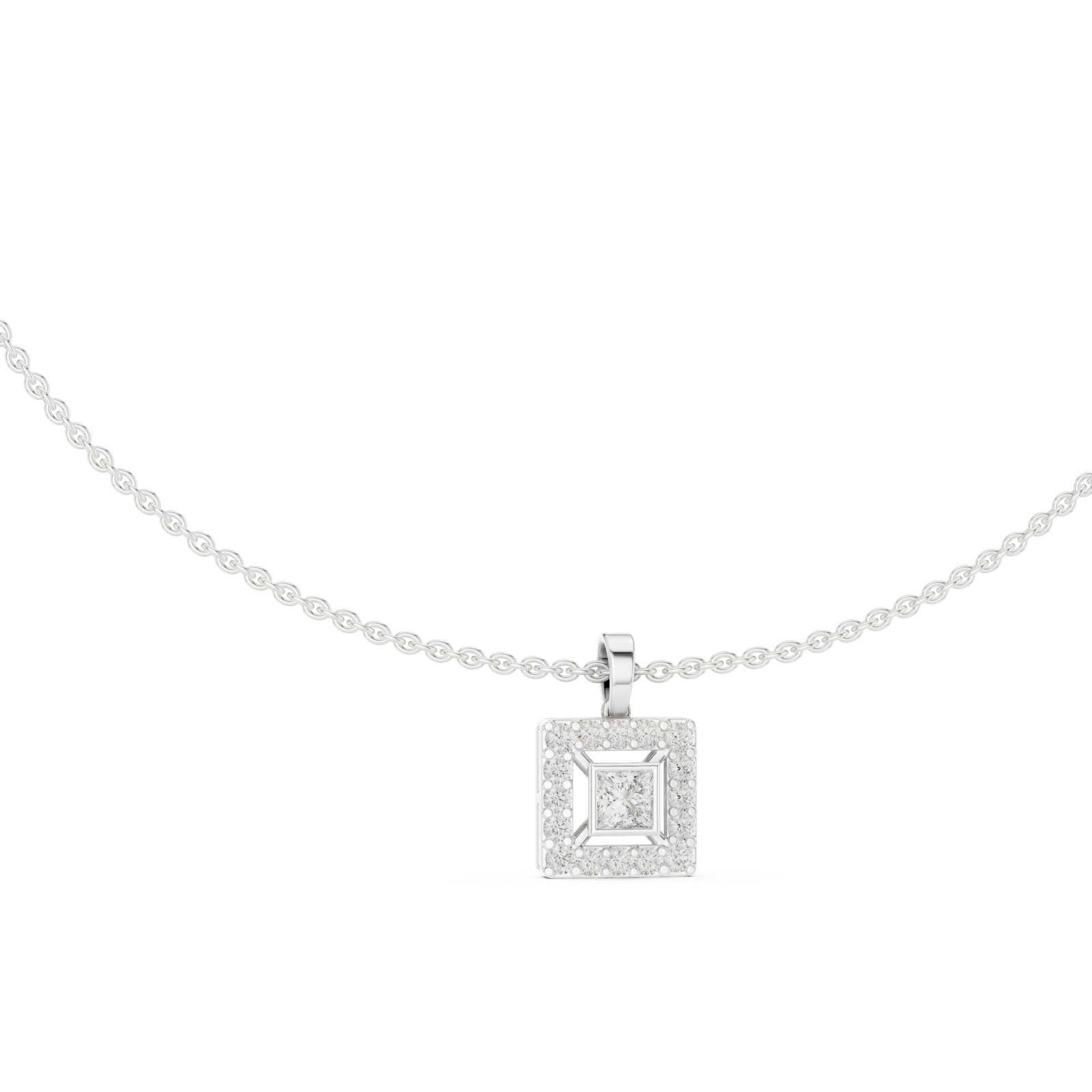  White Gold Majestic Harmony Chain Necklace Left View