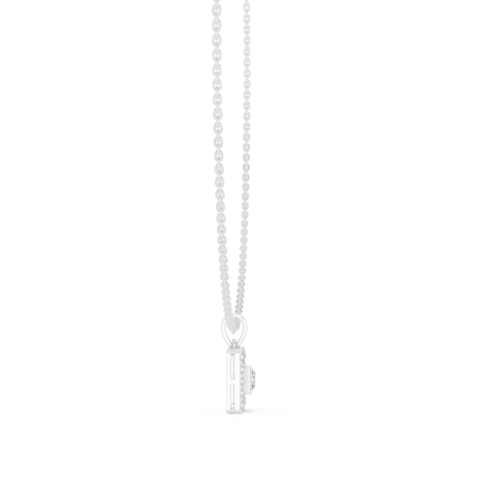  White Gold Majestic Harmony Chain Necklace Side View