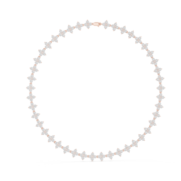  Rose Gold Floral Gleam Chain Necklace Left View