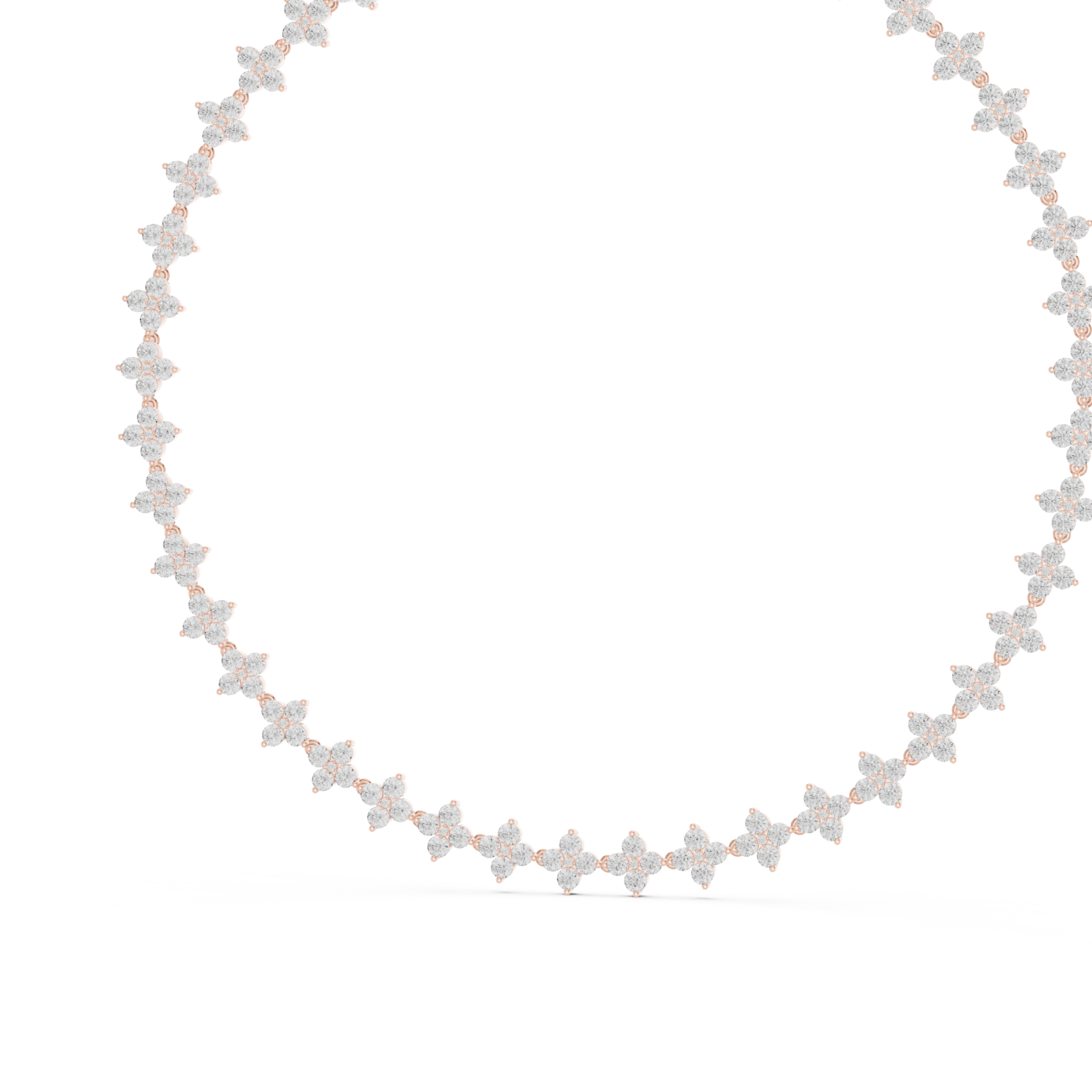  Rose Gold Floral Gleam Chain Necklace Right View