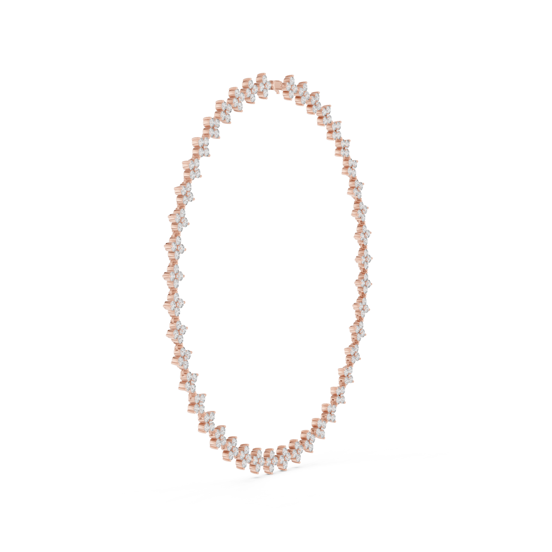  Rose Gold Floral Gleam Chain Necklace Left View