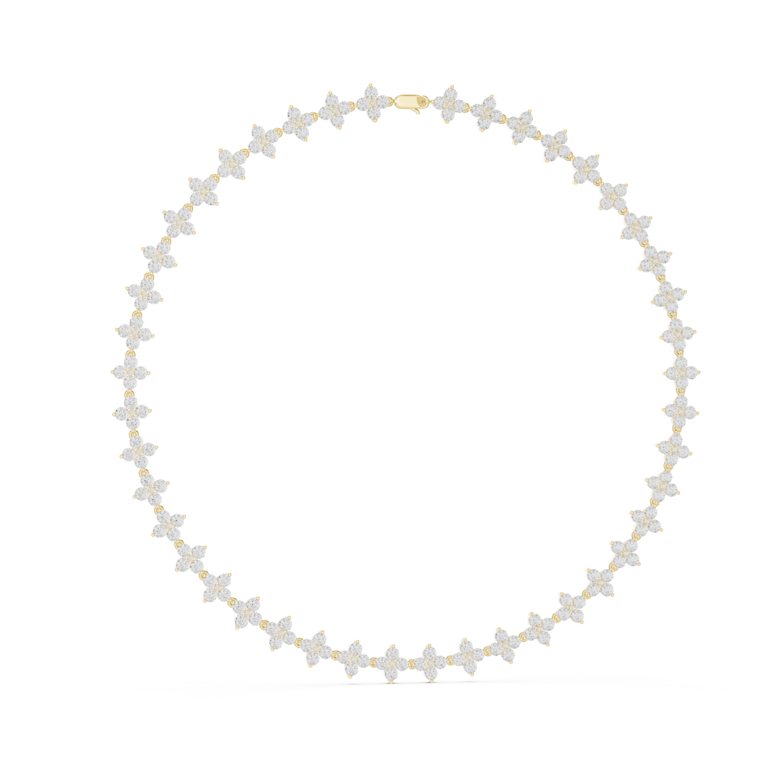  Gold Floral Gleam Chain Necklace Left View