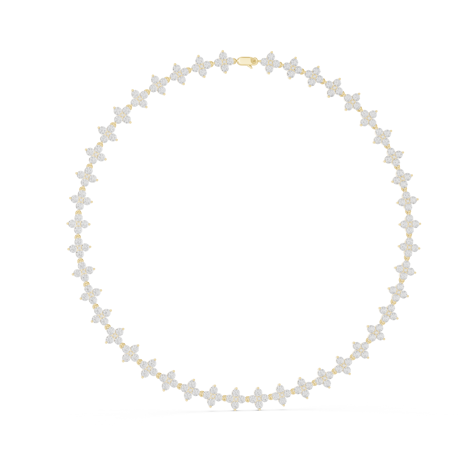  Gold Floral Gleam Chain Necklace Left View