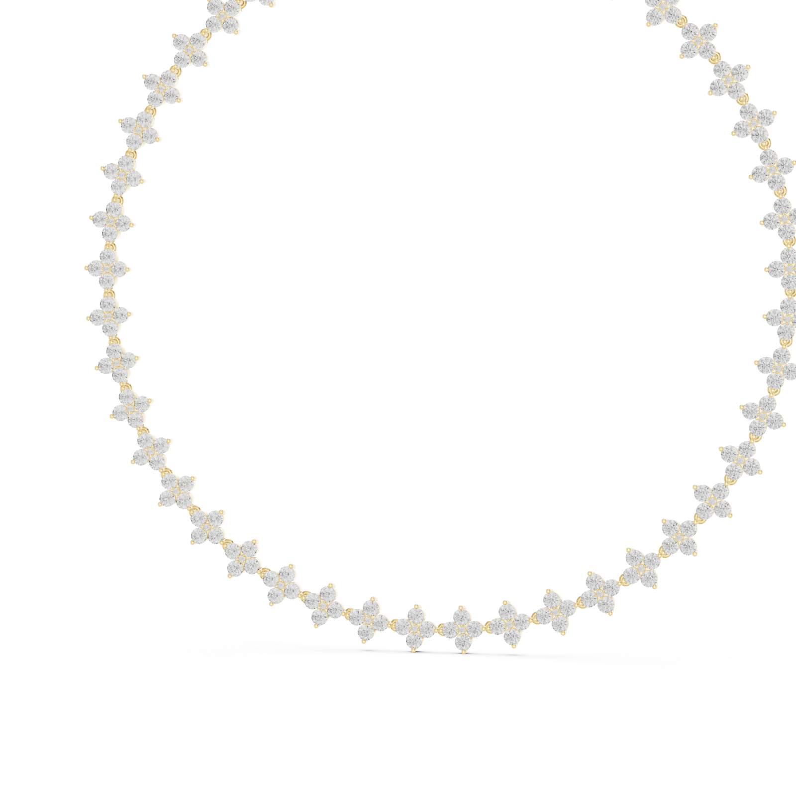 Gold Floral Gleam Chain Necklace Right View