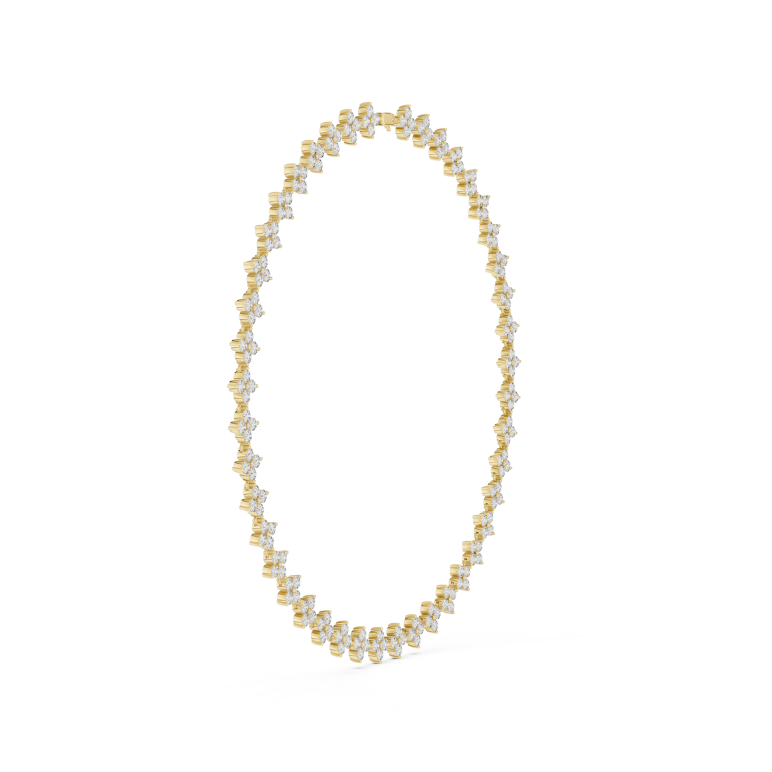  Gold Floral Gleam Chain Necklace Left View