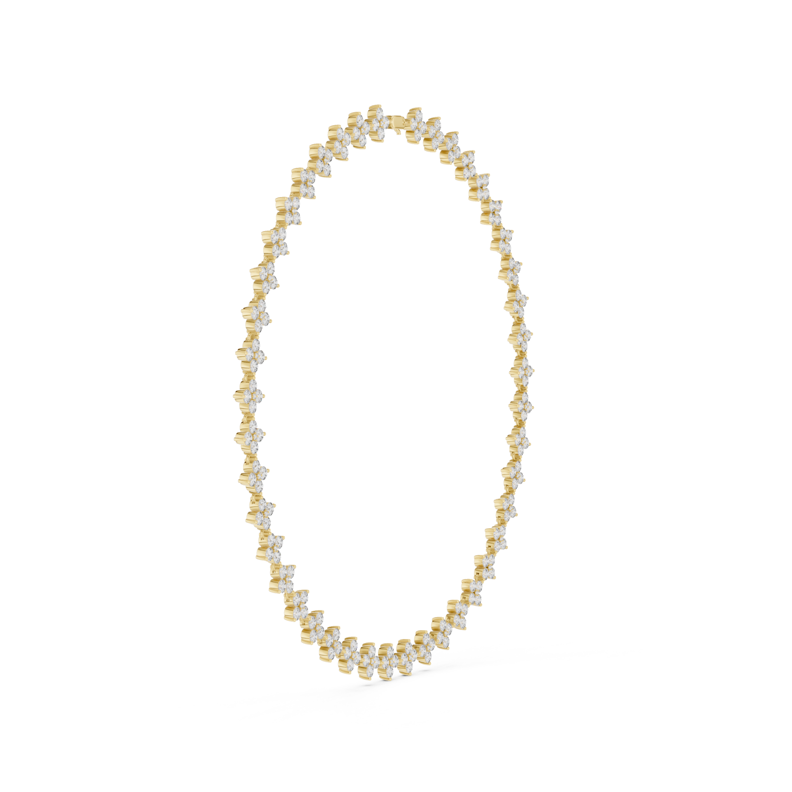  Gold Floral Gleam Chain Necklace Side View