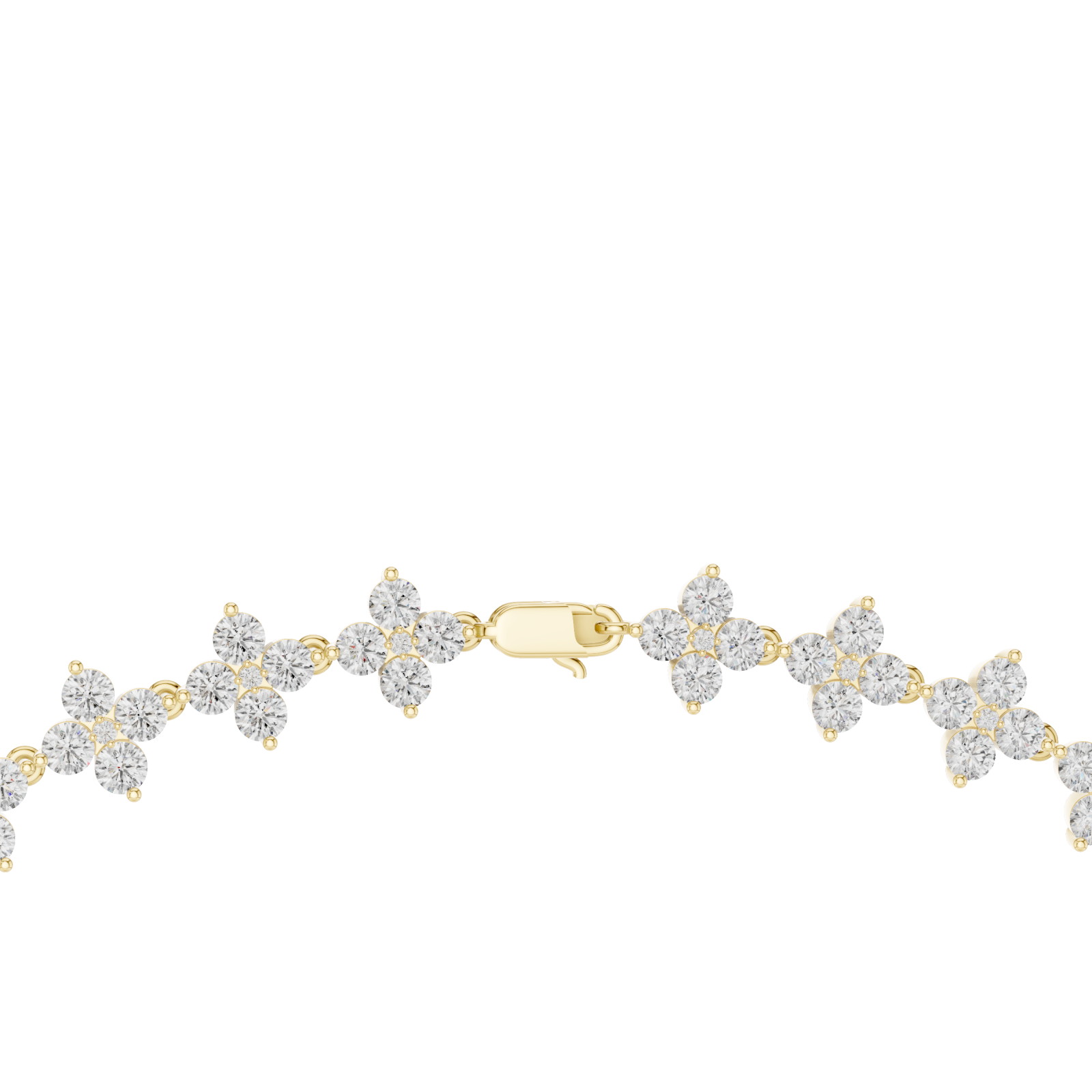  Gold Floral Gleam Chain Necklace Front View