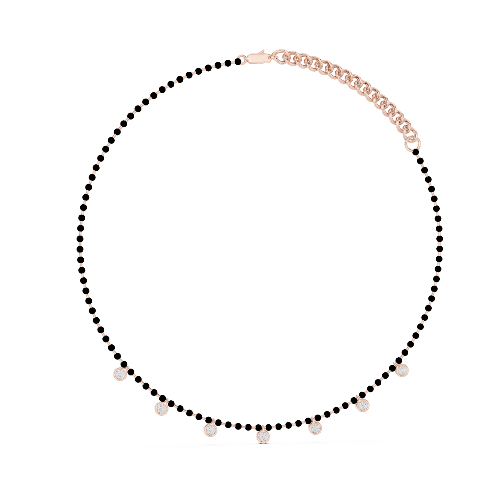  Rose Gold Elegant Harmony Droplet Circle Collar Left View