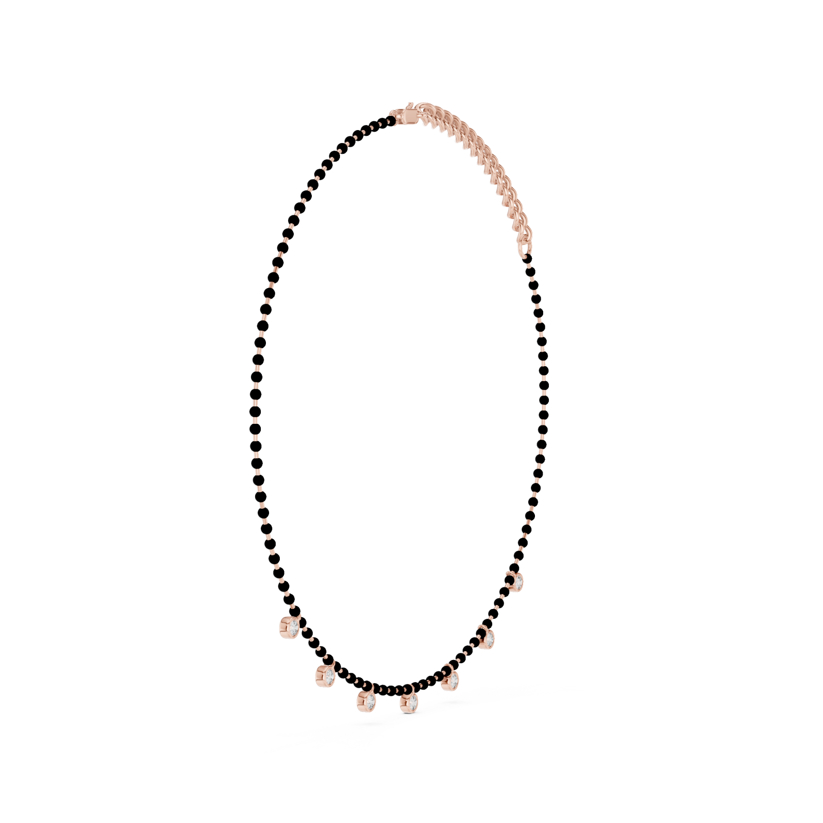  Rose Gold Elegant Harmony Droplet Circle Collar Side View
