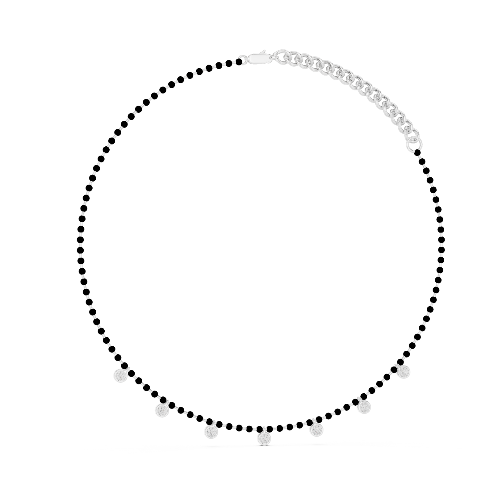  White Gold Elegant Harmony Droplet Circle Collar Left View