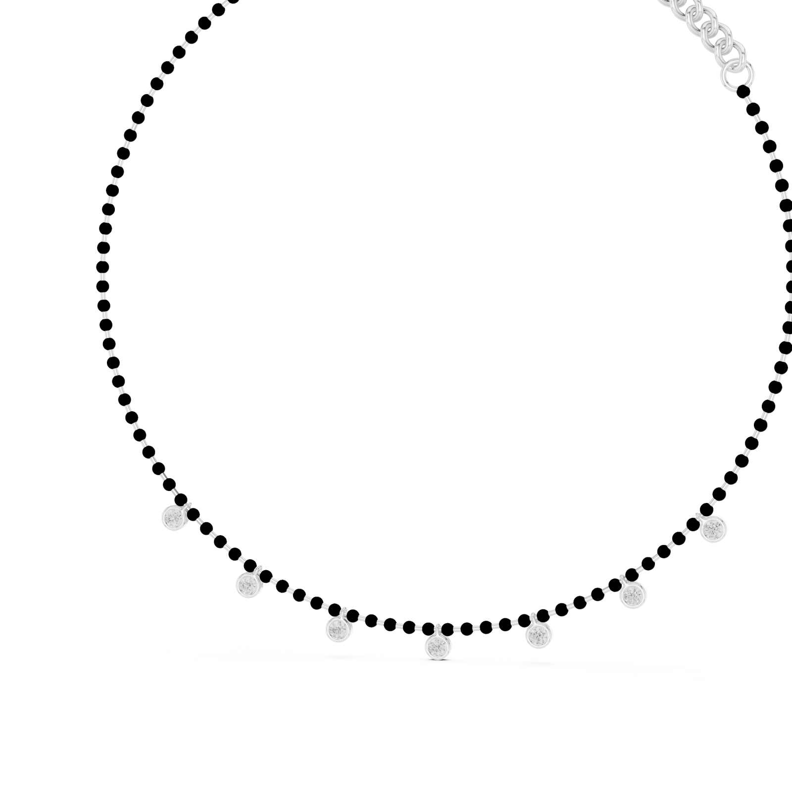  White Gold Elegant Harmony Droplet Circle Collar Right View