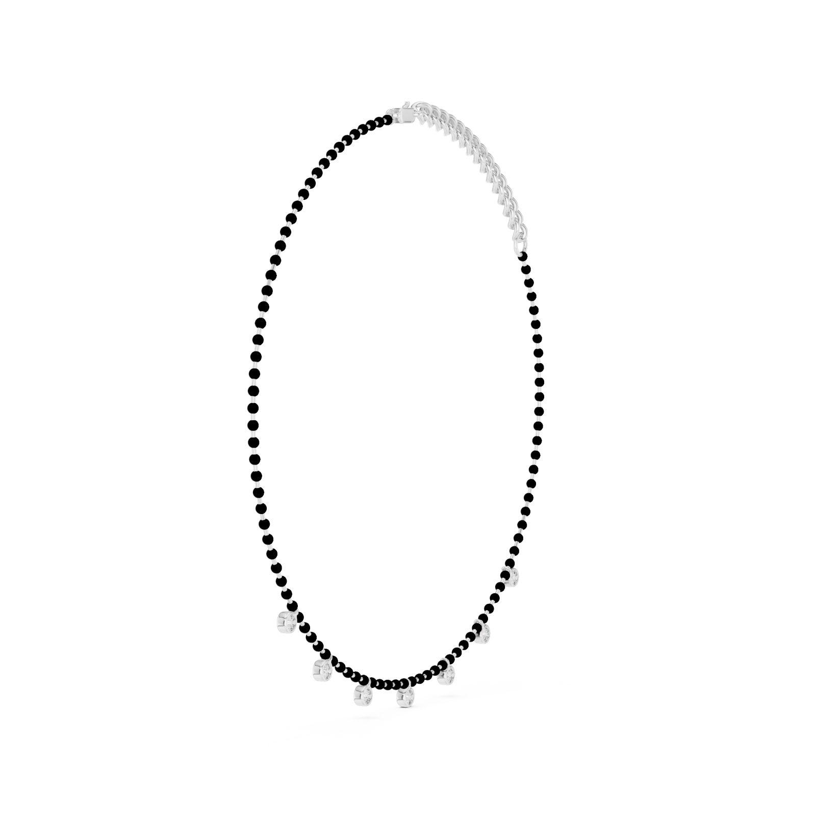  White Gold Elegant Harmony Droplet Circle Collar Side View