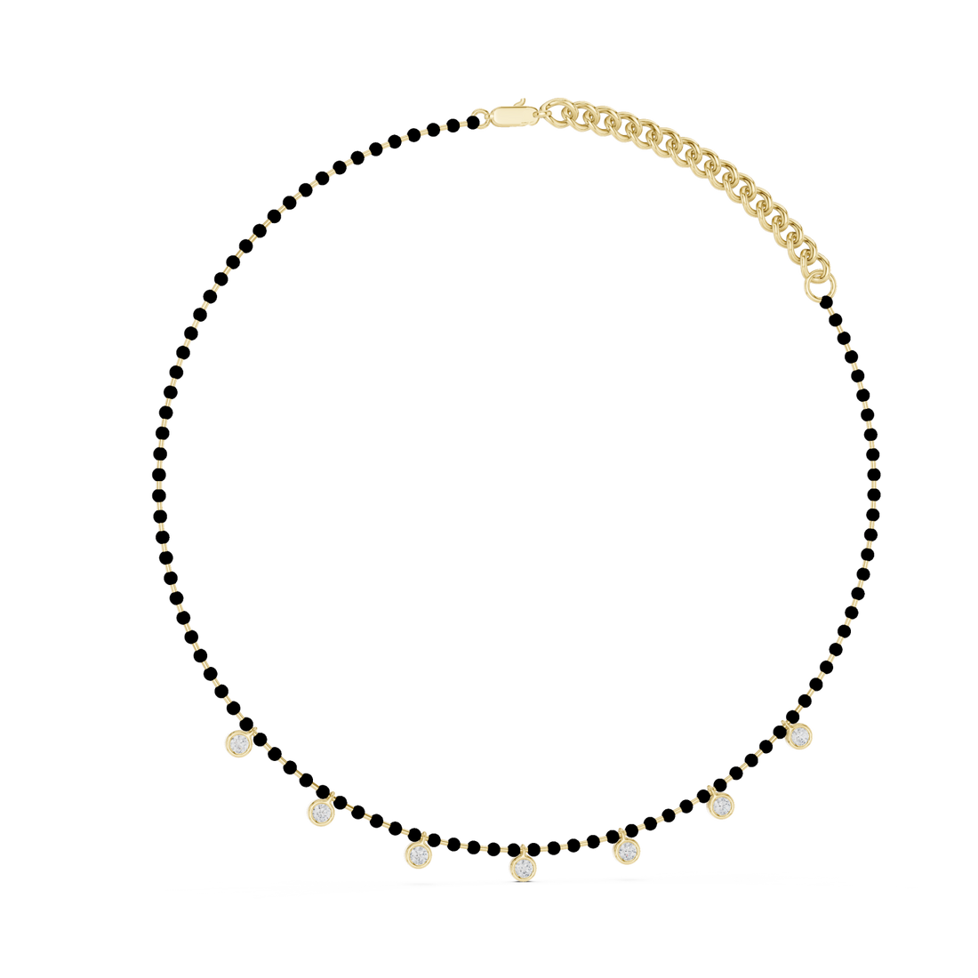  Gold Elegant Harmony Droplet Circle Collar Left View