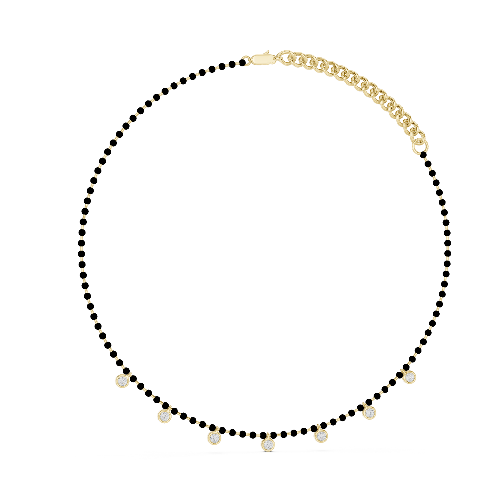  Gold Elegant Harmony Droplet Circle Collar Left View