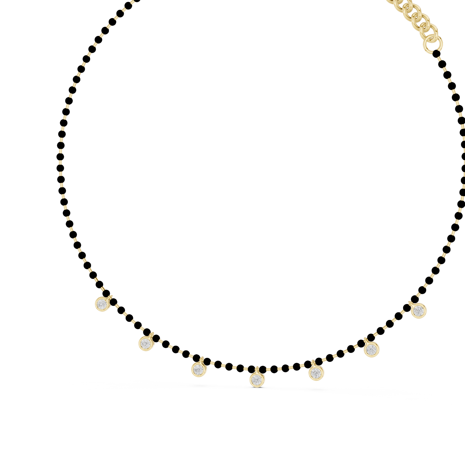 Gold Elegant Harmony Droplet Circle Collar Right View