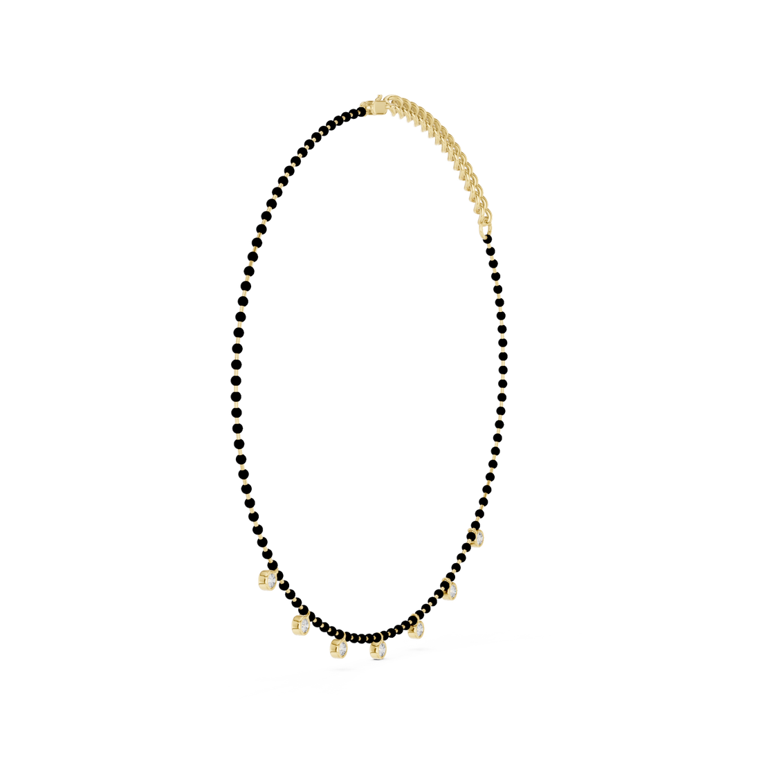  Gold Elegant Harmony Droplet Circle Collar Left View