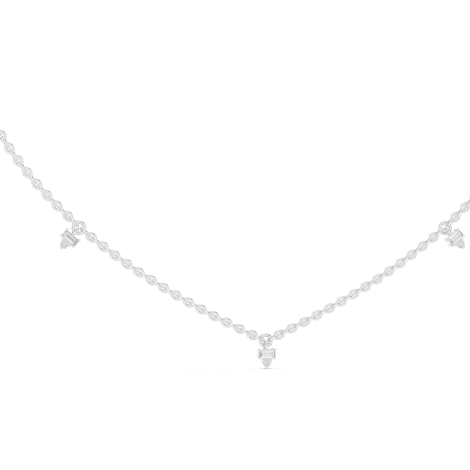  White Gold Celestial Garden Whisper Necklace Left View