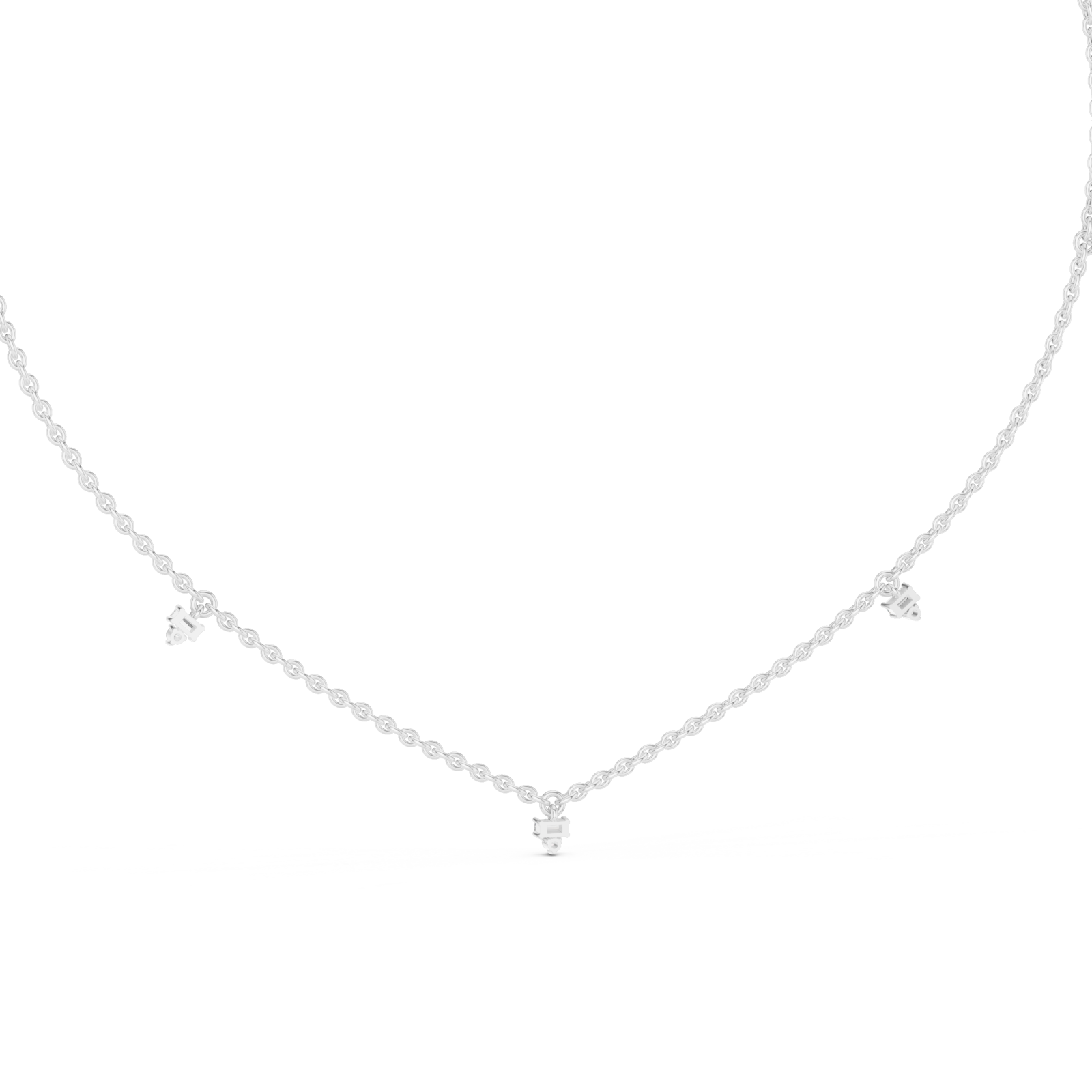  White Gold Celestial Garden Whisper Necklace Front View