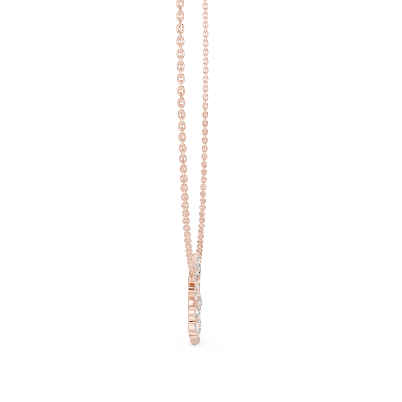  Rose Gold Celestial Wreath Pendant Necklace Side View