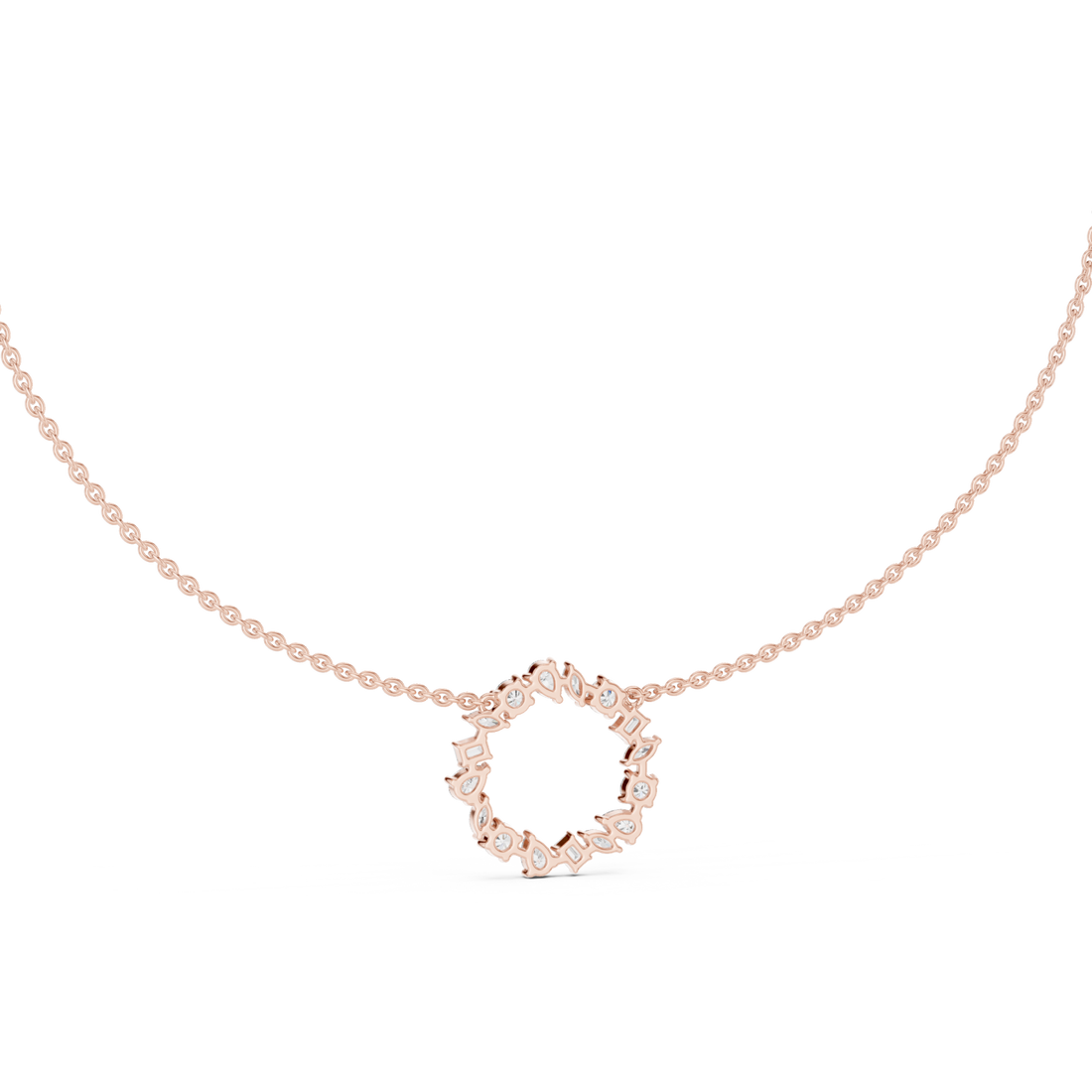  Rose Gold Celestial Wreath Pendant Necklace Right View