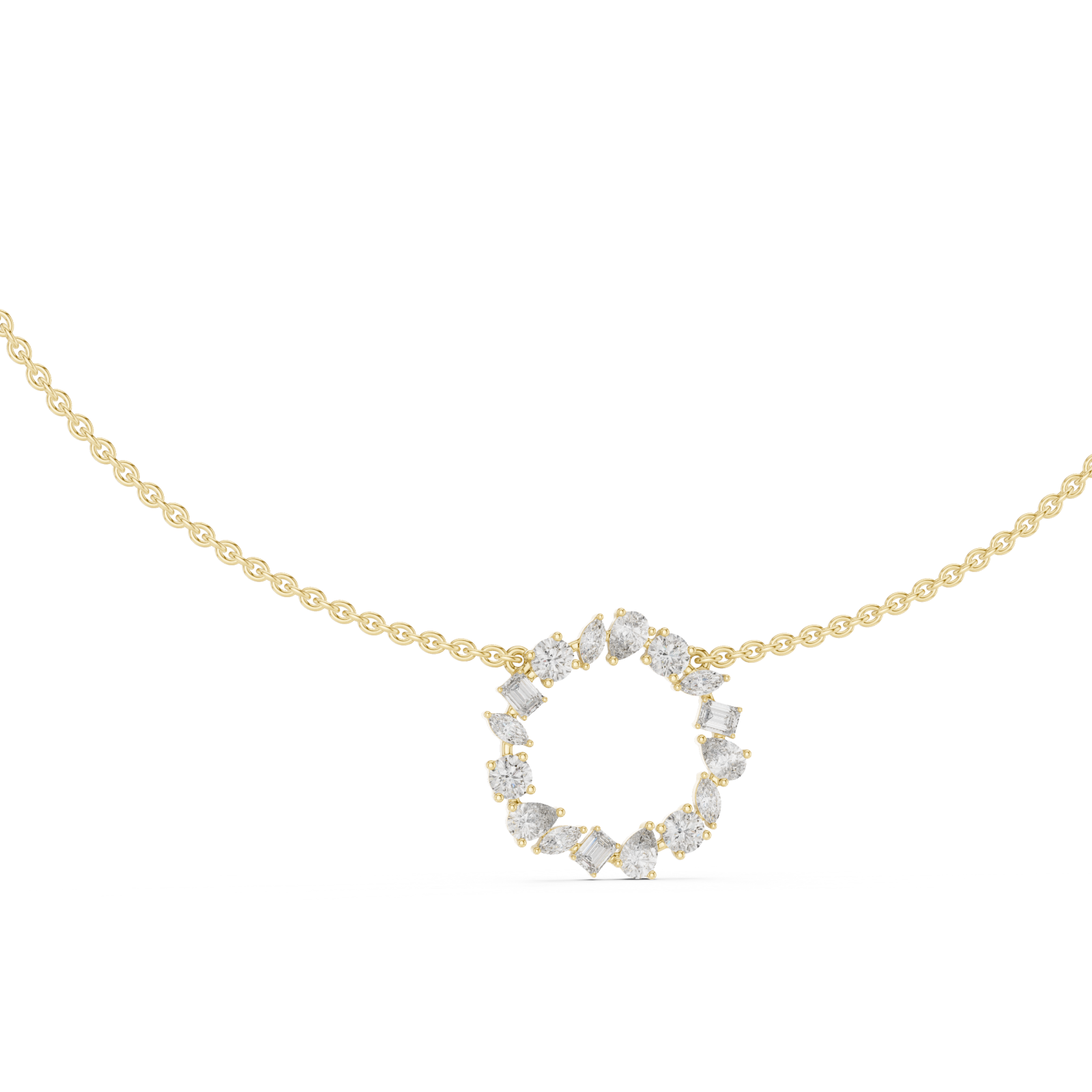  Gold Celestial Wreath Pendant Necklace Left View