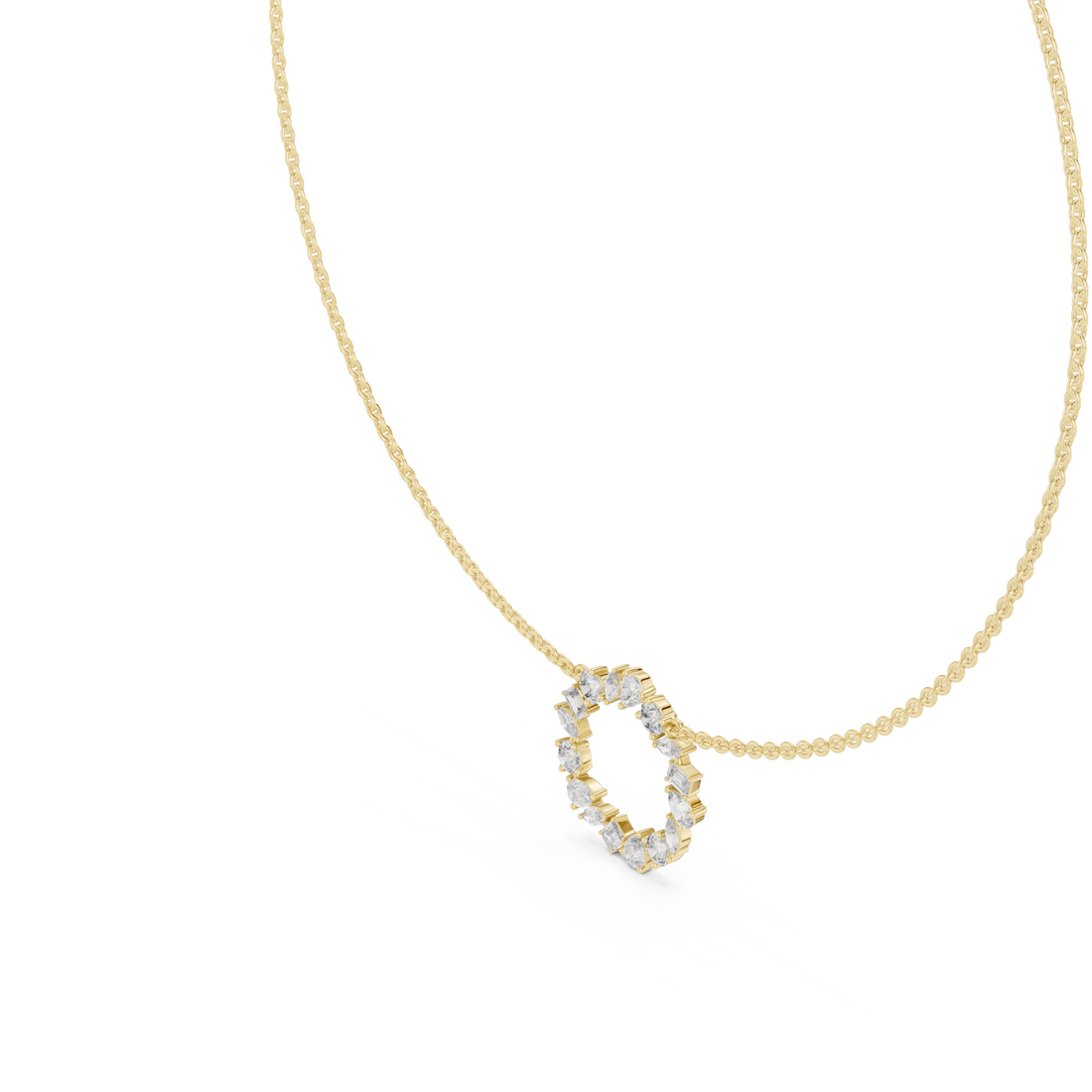 Gold Celestial Wreath Pendant Necklace Right View
