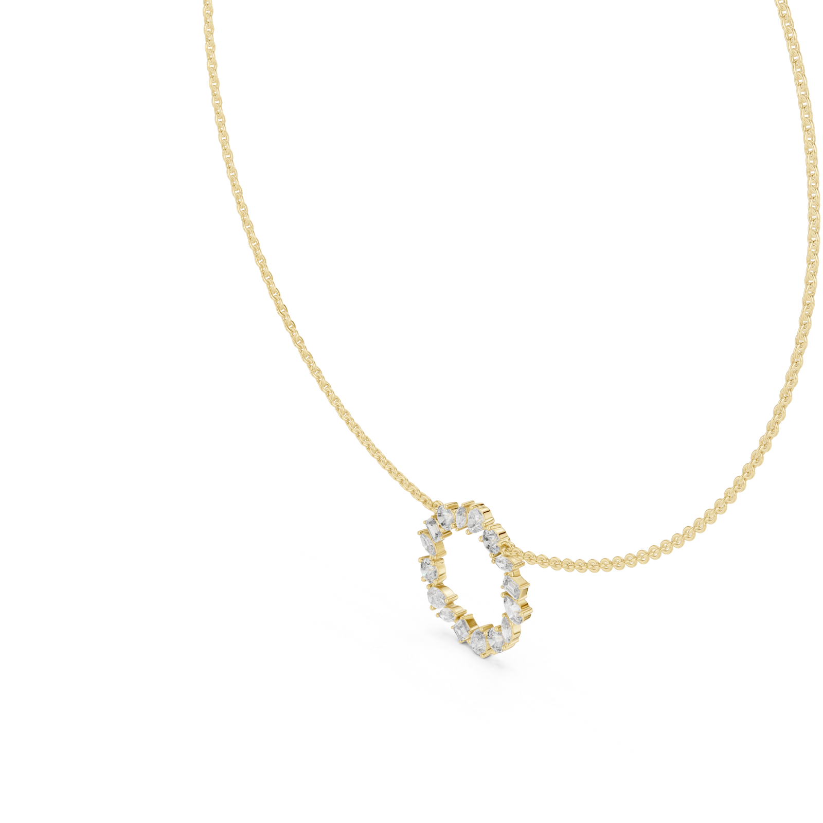 Gold Celestial Wreath Pendant Necklace Right View