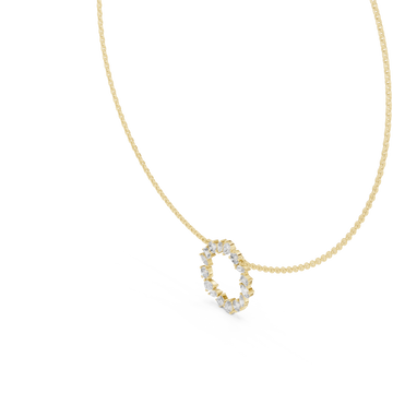 Gold Celestial Wreath Pendant Necklace Right View