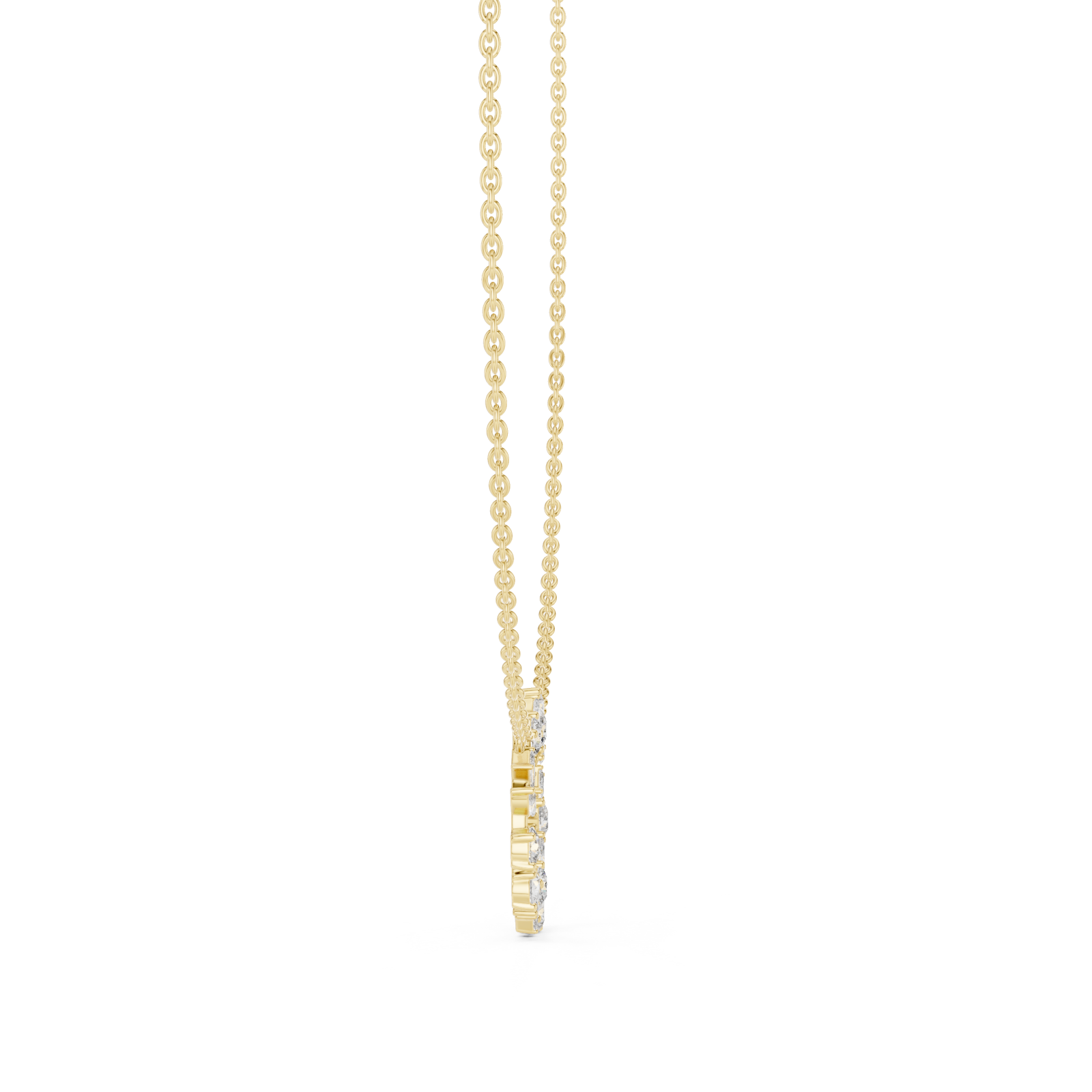  Gold Celestial Wreath Pendant Necklace Side View