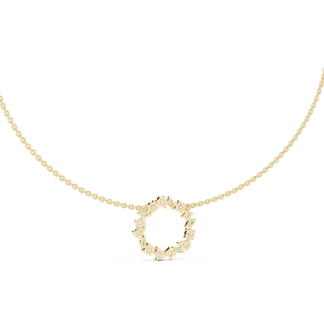 Gold Celestial Wreath Pendant Necklace Right View