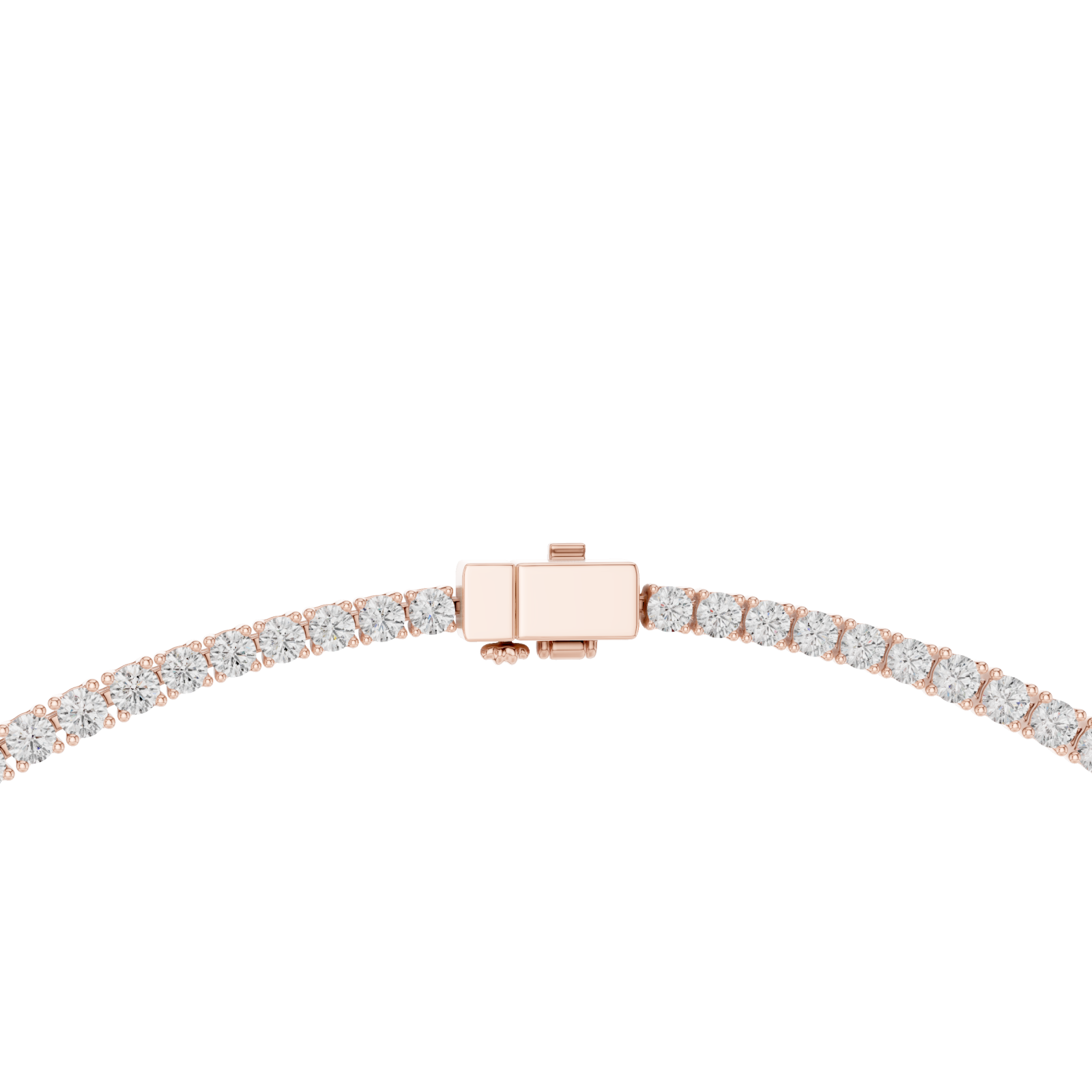  Rose Gold Sparkling Horizon Curve Necklace Front View