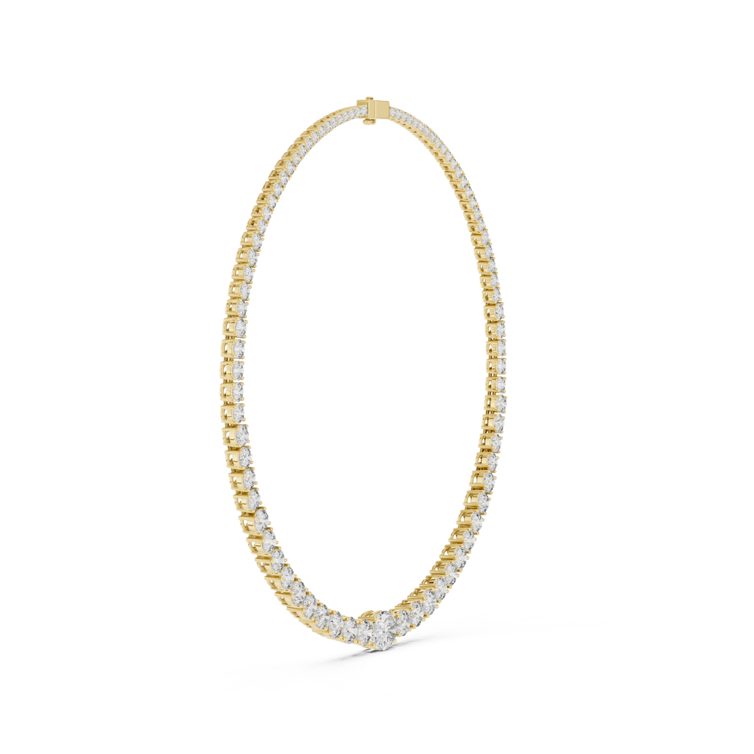  Gold Sparkling Horizon Curve Necklace Left View