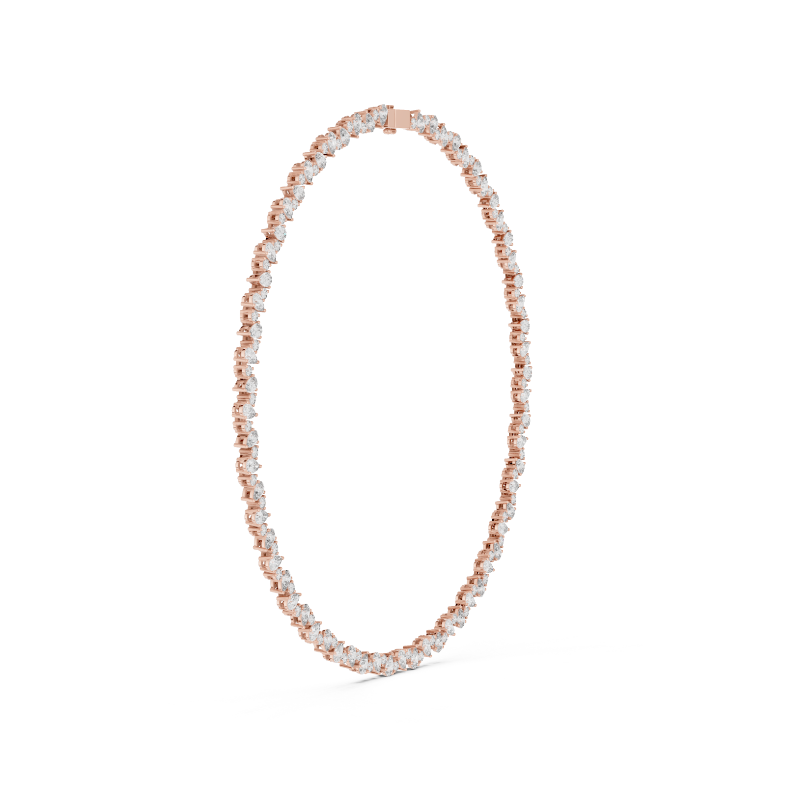  Rose Gold Luminous Twist Harmony Necklace Side View