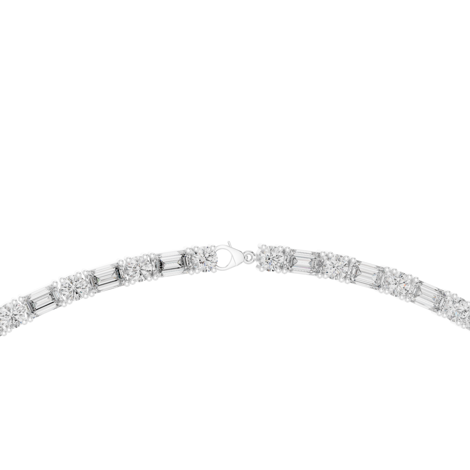  White Gold Eternal Subtle Radiance Chain Necklace Front View