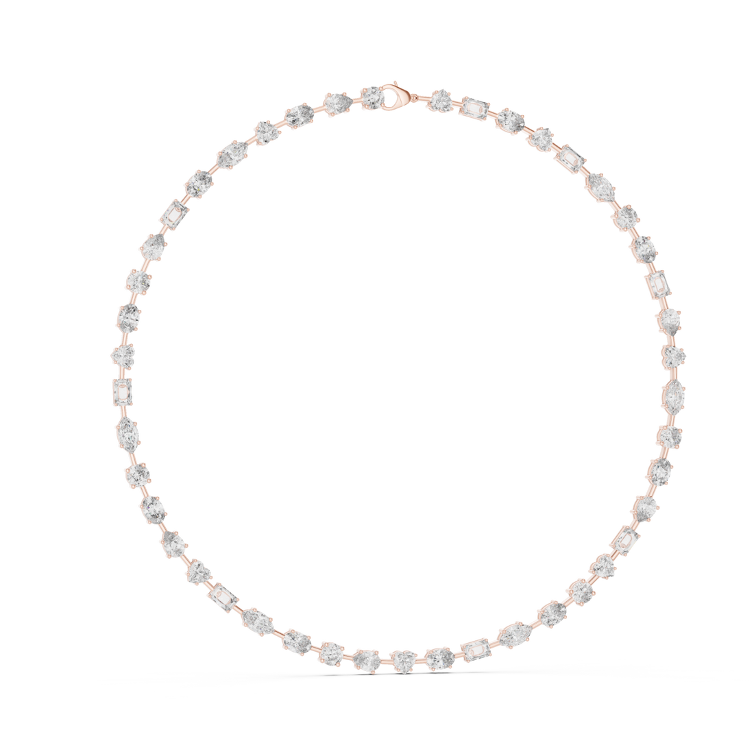  Rose Gold Luminous Cascade Chain Necklace Left View