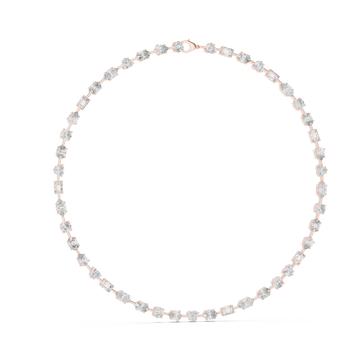  Rose Gold Luminous Cascade Chain Necklace Left View