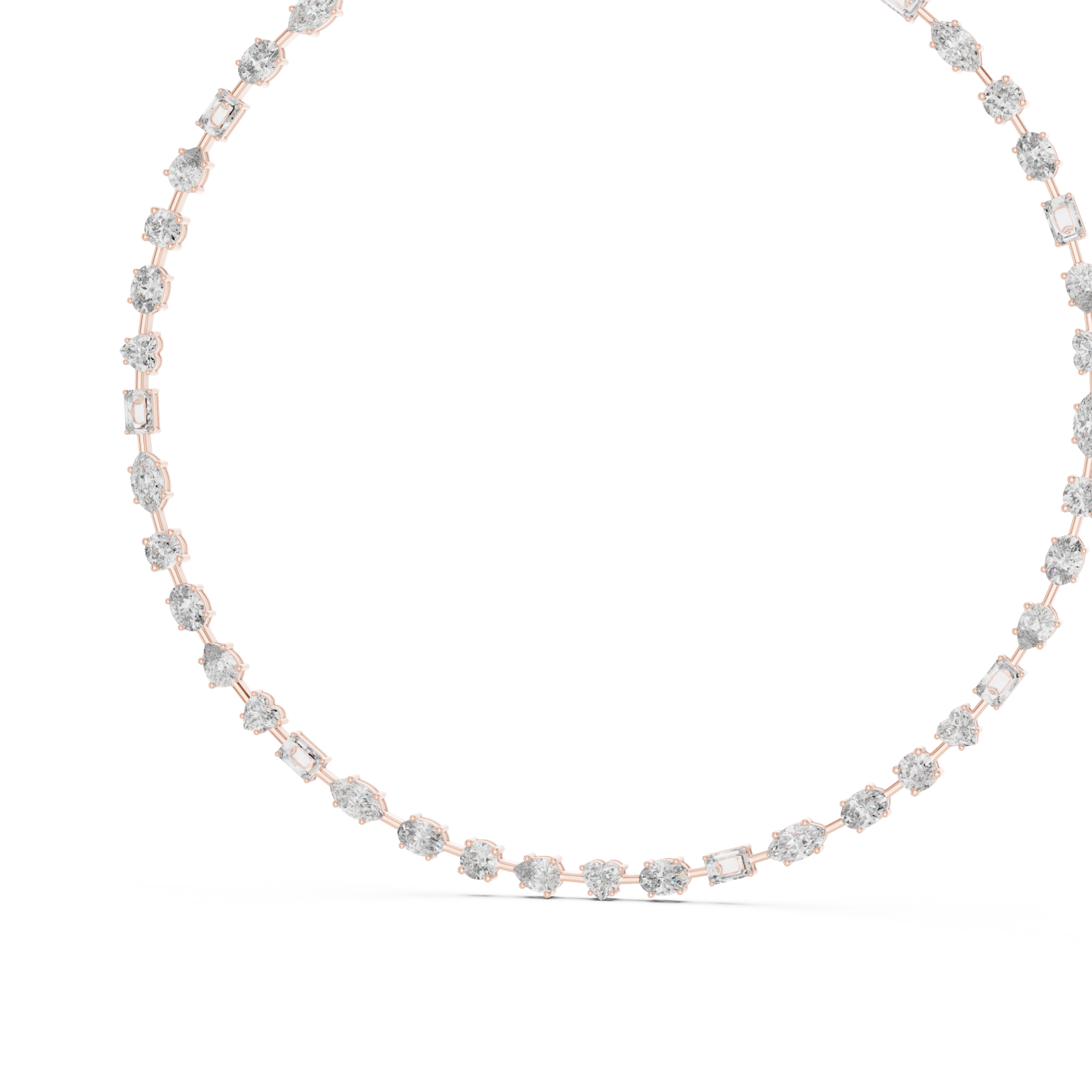  Rose Gold Luminous Cascade Chain Necklace Right View