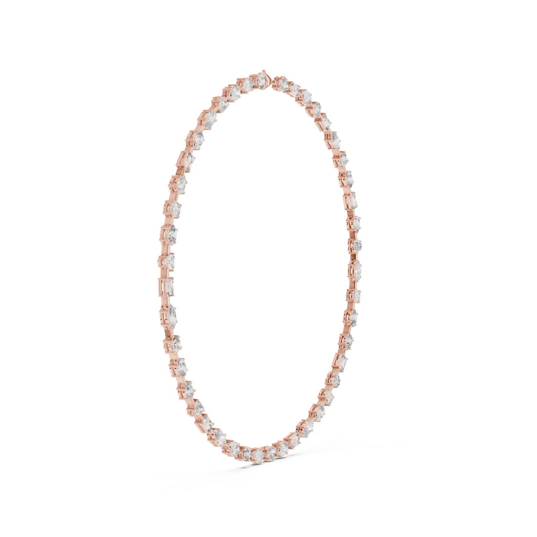  Rose Gold Luminous Cascade Chain Necklace Left View