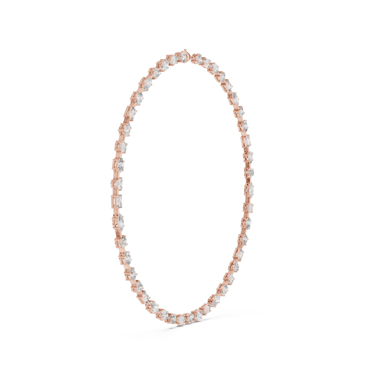  Rose Gold Luminous Cascade Chain Necklace Side View