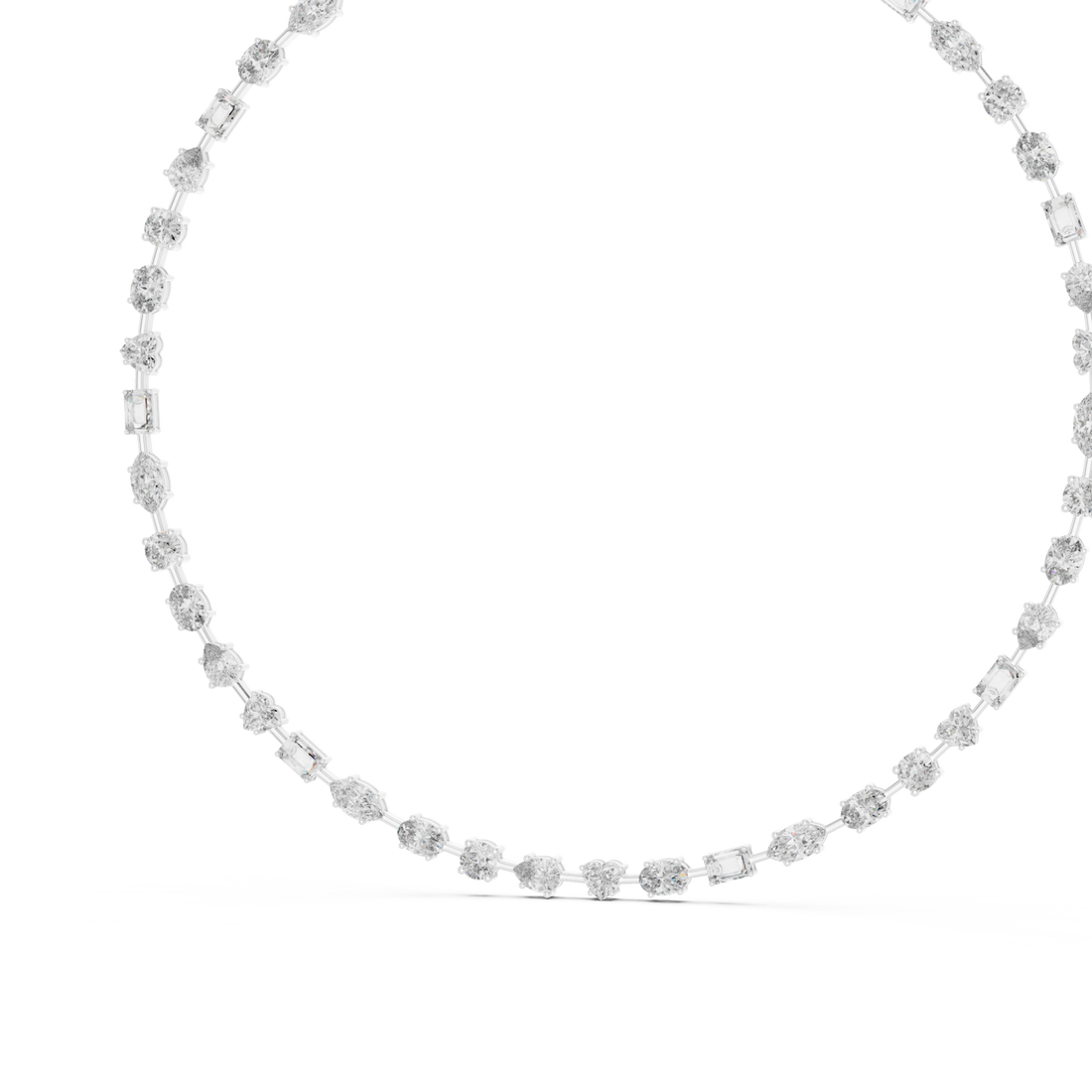  White Gold Luminous Cascade Chain Necklace Right View