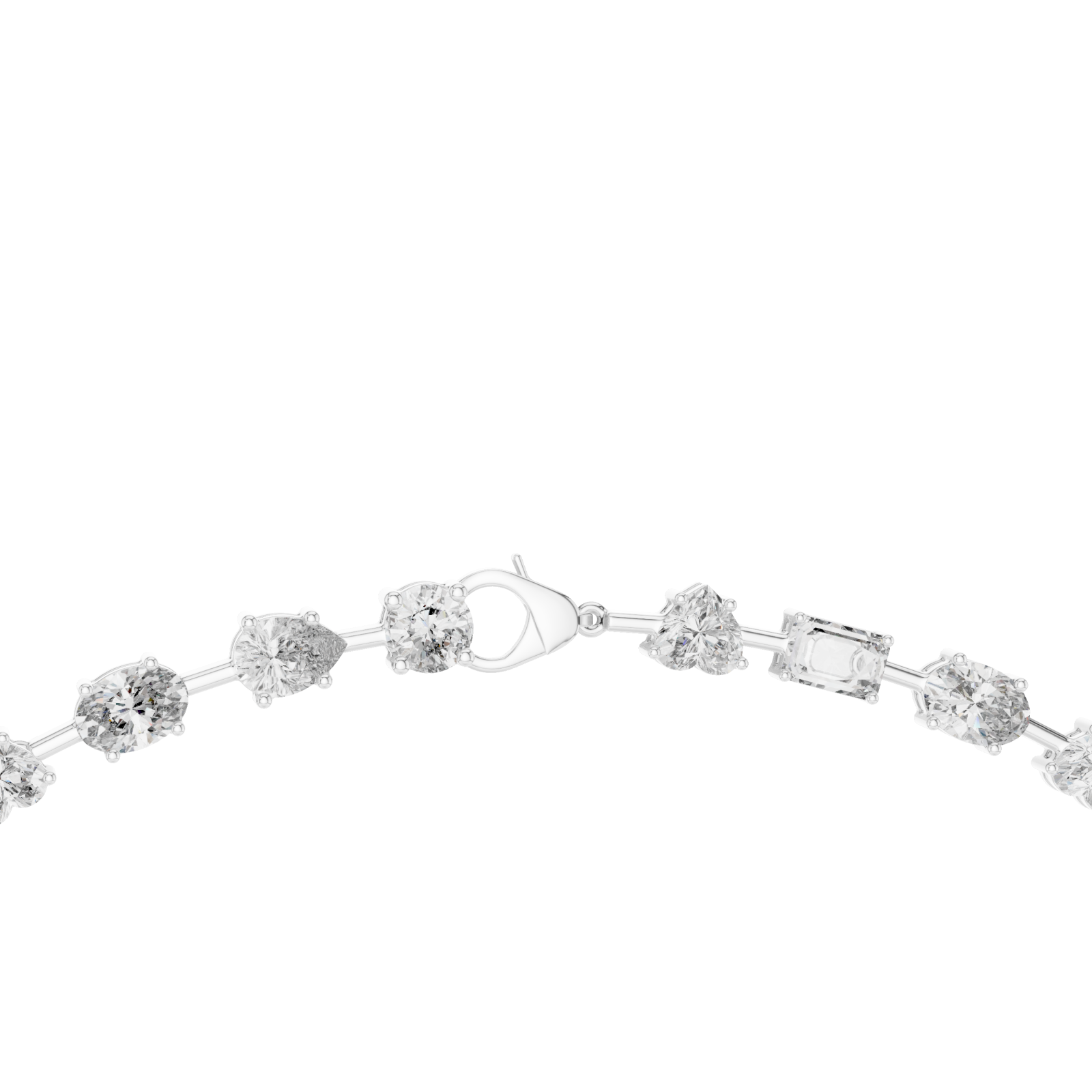  White Gold Luminous Cascade Chain Necklace Front View