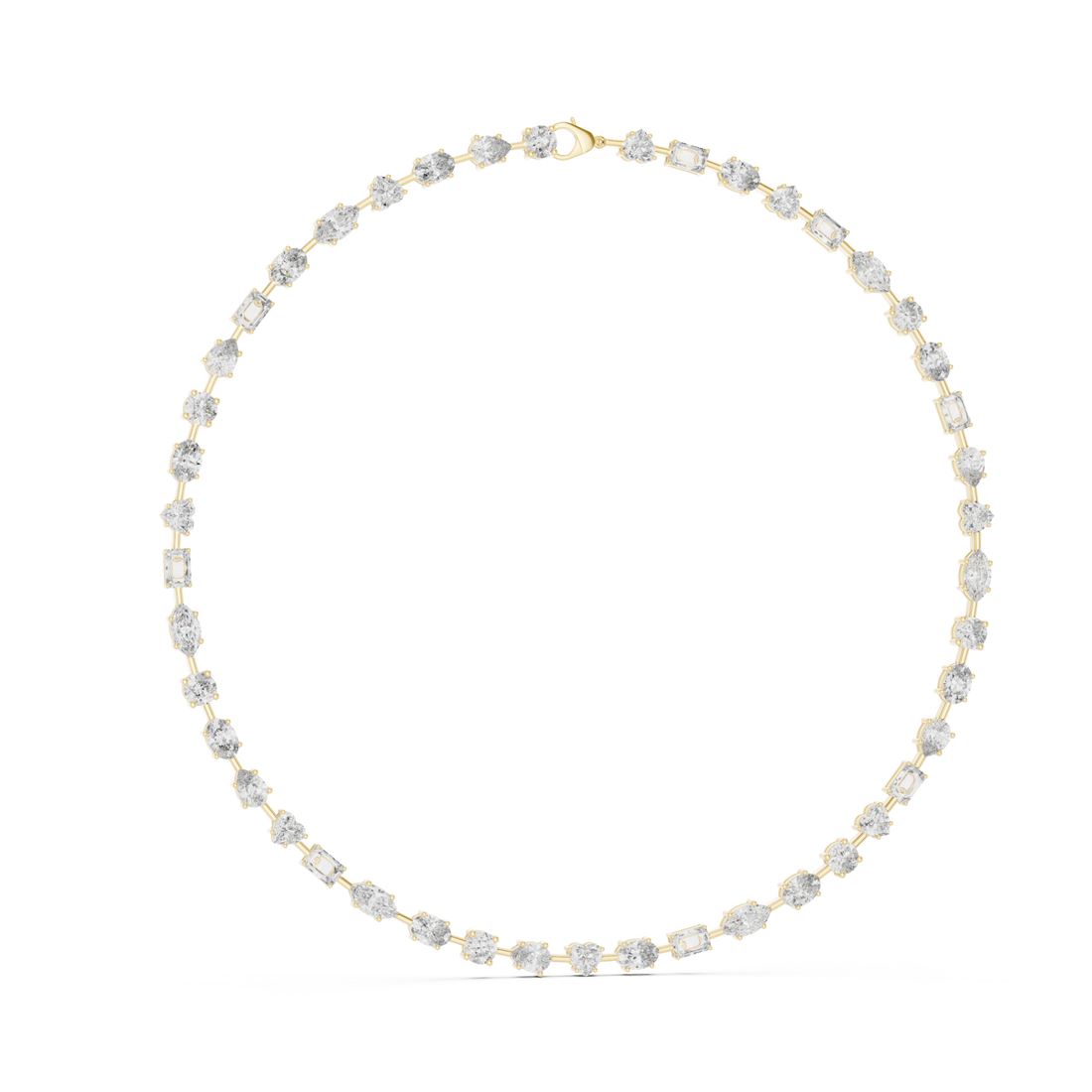  Gold Luminous Cascade Chain Necklace Left View