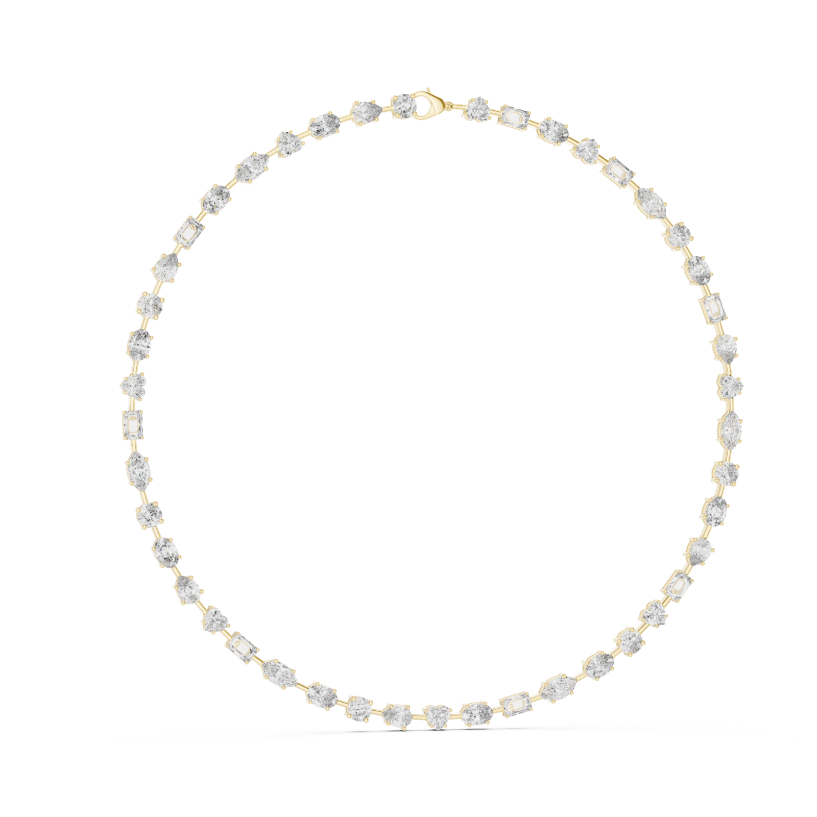  Gold Luminous Cascade Chain Necklace Left View