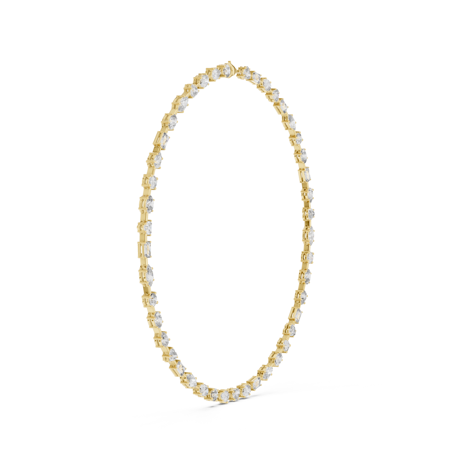  Gold Luminous Cascade Chain Necklace Side View