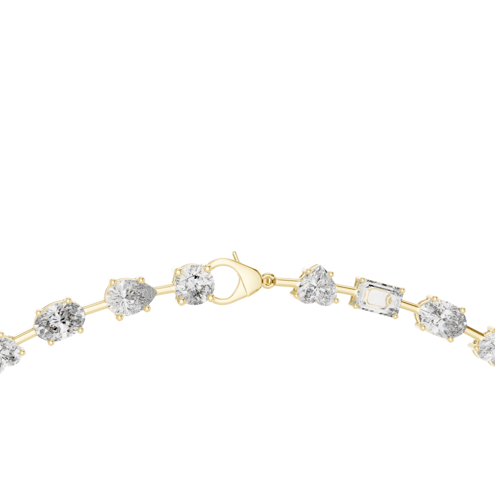  Gold Luminous Cascade Chain Necklace Front View