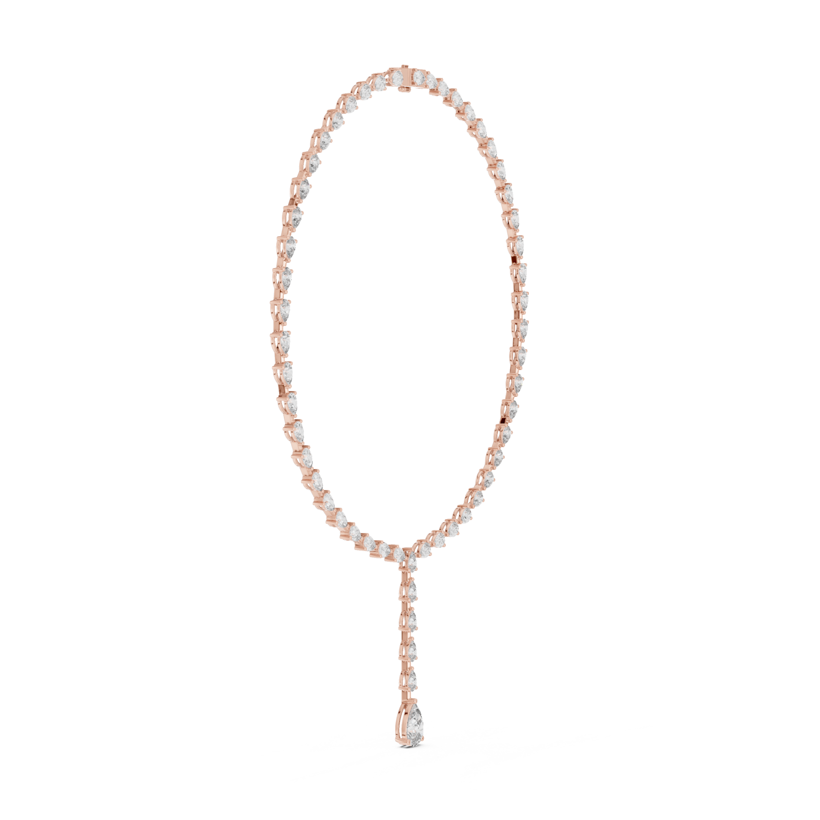  Rose Gold Twilight Luster Artisanal Y Necklace Side View