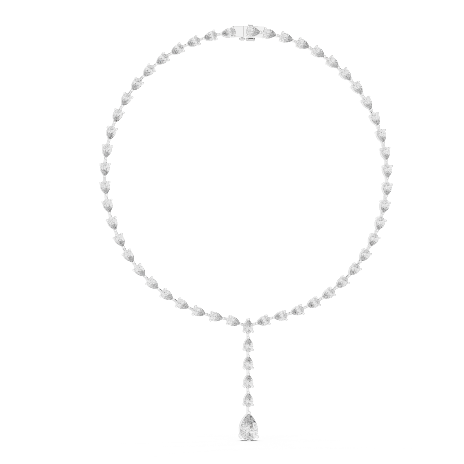  White Gold Twilight Luster Artisanal Y Necklace Left View
